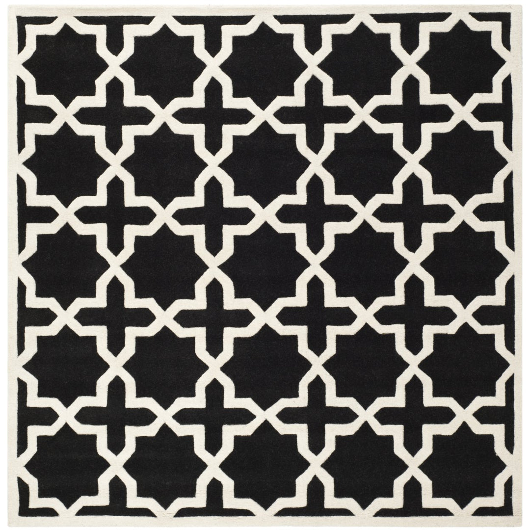 SAFAVIEH Chatham CHT732K Handmade Black / Ivory Rug Image 1