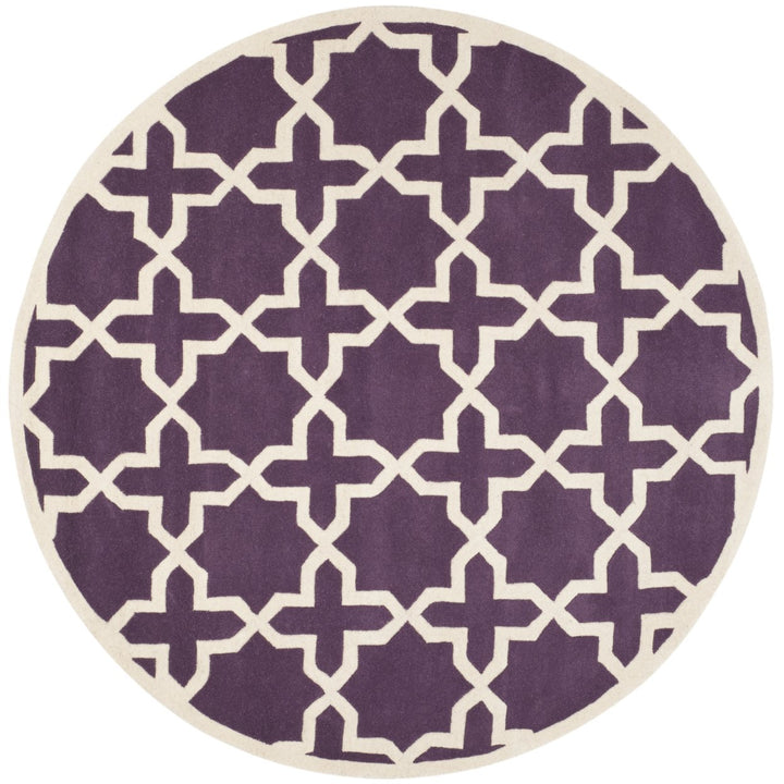 SAFAVIEH Chatham CHT732F Handmade Purple / Ivory Rug Image 1