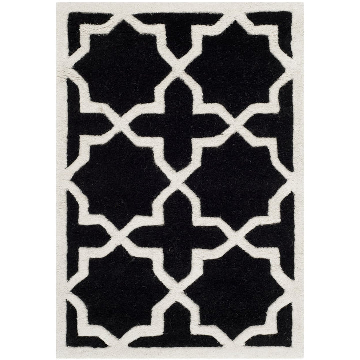 SAFAVIEH Chatham CHT732K Handmade Black / Ivory Rug Image 1