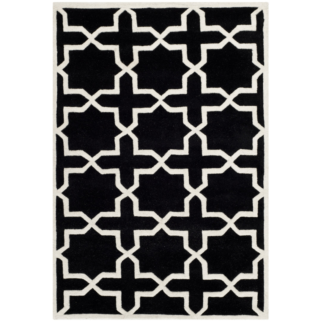 SAFAVIEH Chatham CHT732K Handmade Black / Ivory Rug Image 8