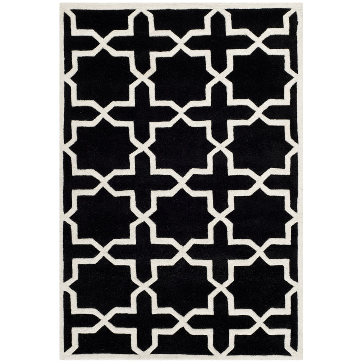 SAFAVIEH Chatham CHT732K Handmade Black / Ivory Rug Image 8