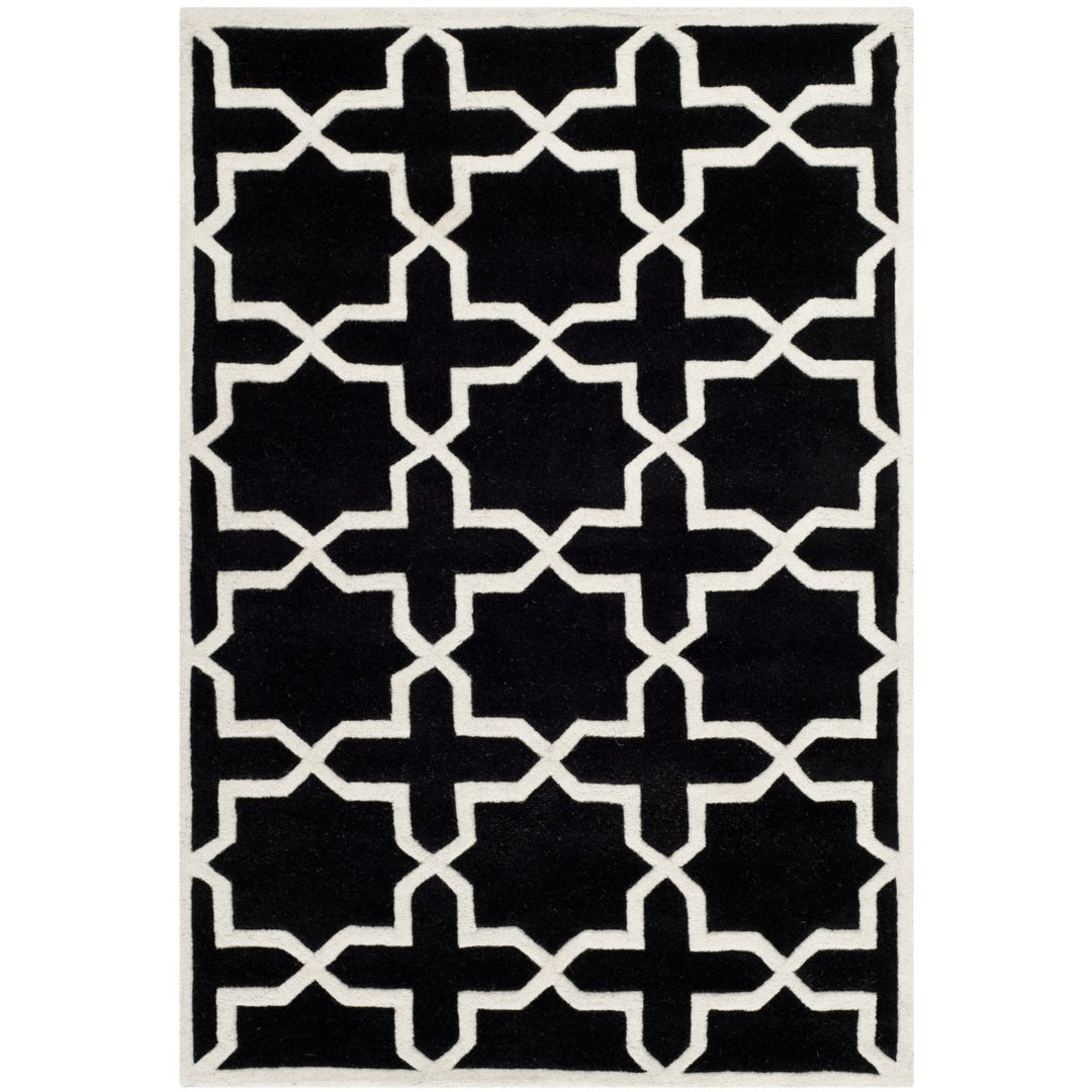 SAFAVIEH Chatham CHT732K Handmade Black / Ivory Rug Image 1