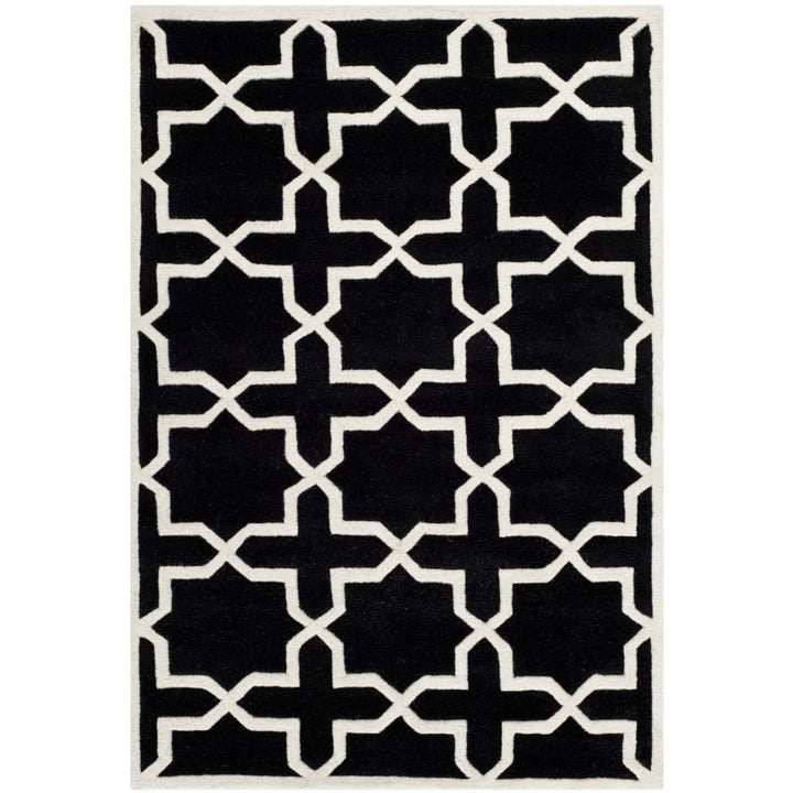 SAFAVIEH Chatham CHT732K Handmade Black / Ivory Rug Image 1