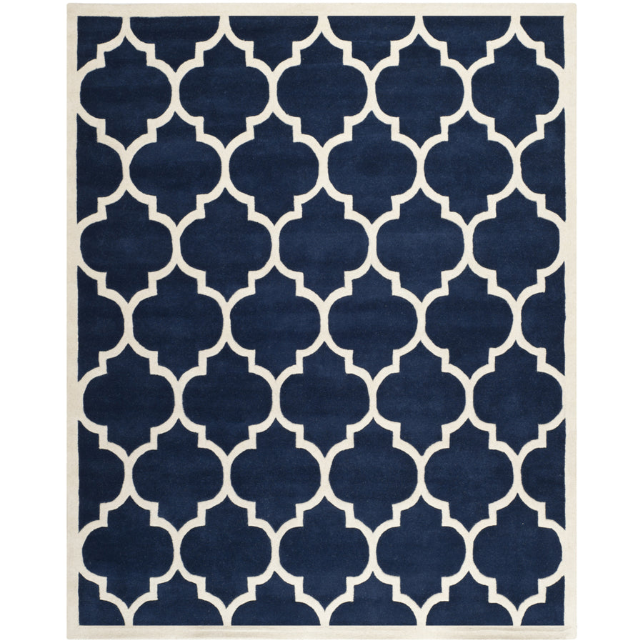 SAFAVIEH Chatham CHT733C Handmade Dark Blue / Ivory Rug Image 1