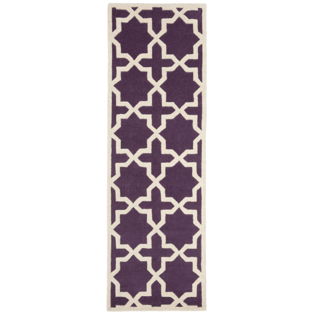 SAFAVIEH Chatham CHT732F Handmade Purple / Ivory Rug Image 5