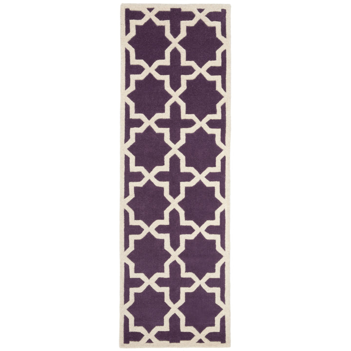 SAFAVIEH Chatham CHT732F Handmade Purple / Ivory Rug Image 5