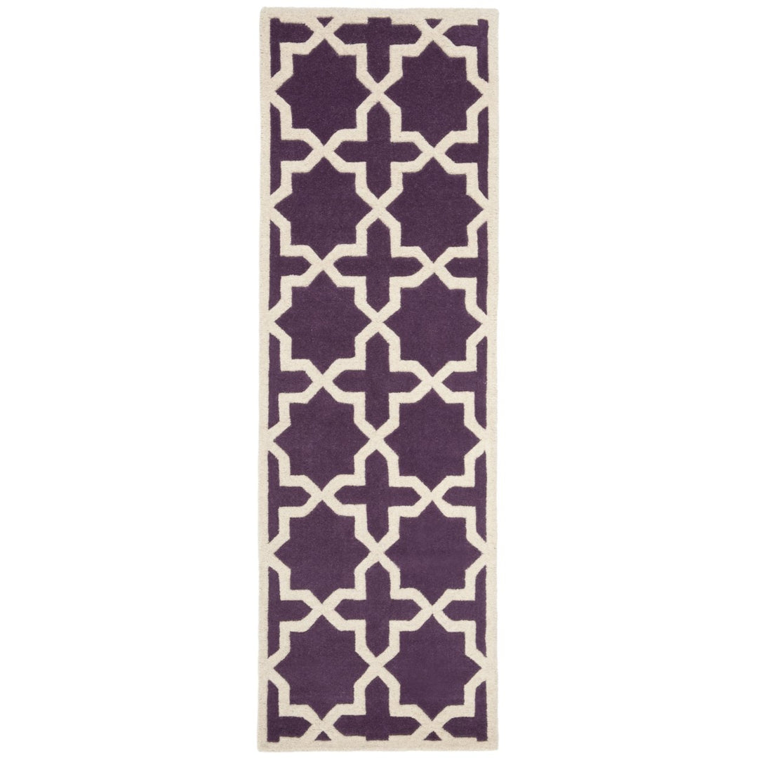 SAFAVIEH Chatham CHT732F Handmade Purple / Ivory Rug Image 1