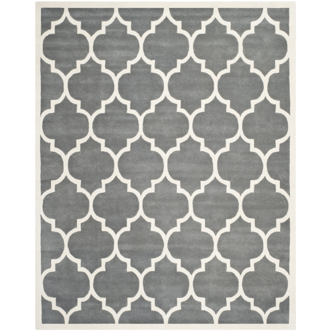 SAFAVIEH Chatham CHT733D Handmade Dark Grey / Ivory Rug Image 1