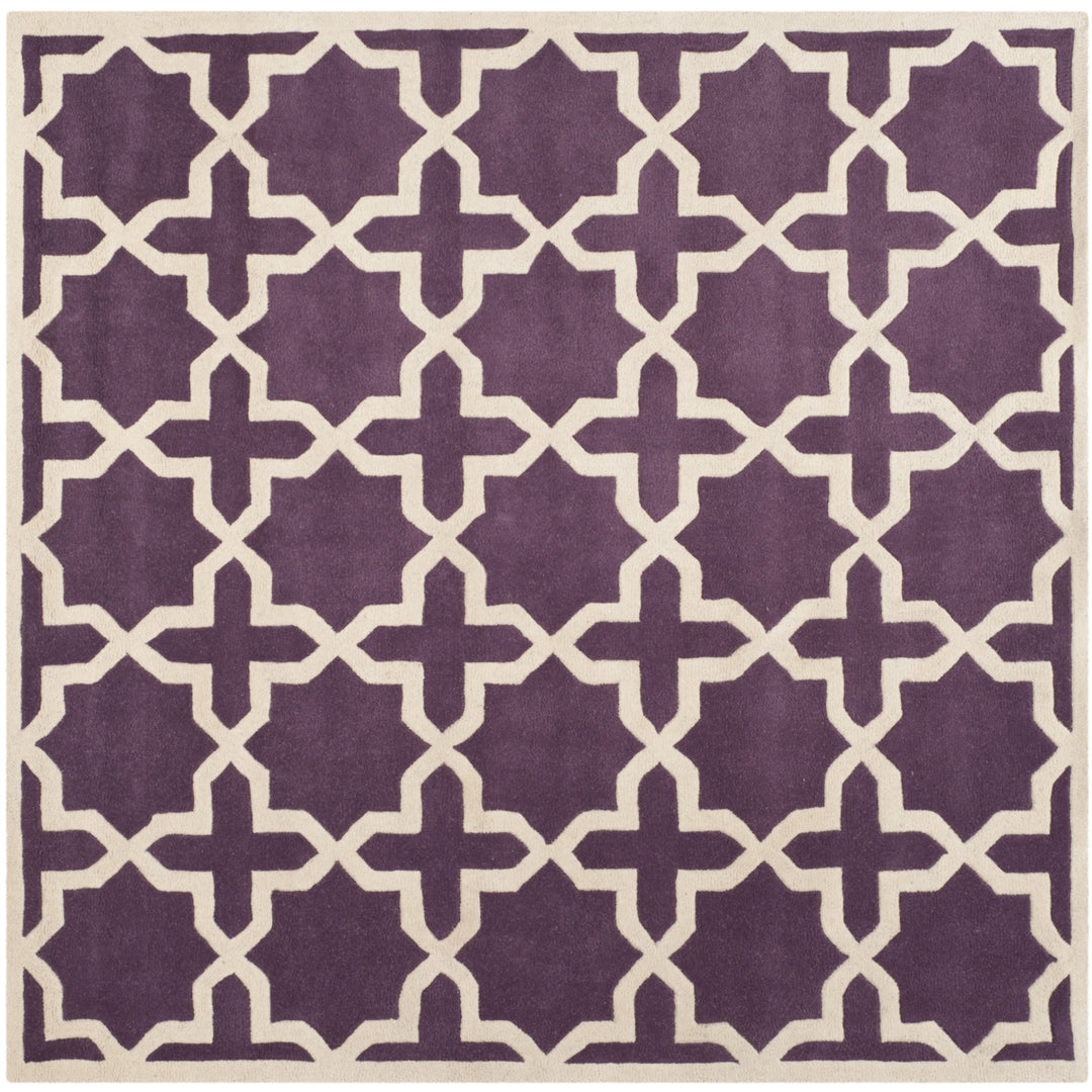 SAFAVIEH Chatham CHT732F Handmade Purple / Ivory Rug Image 6