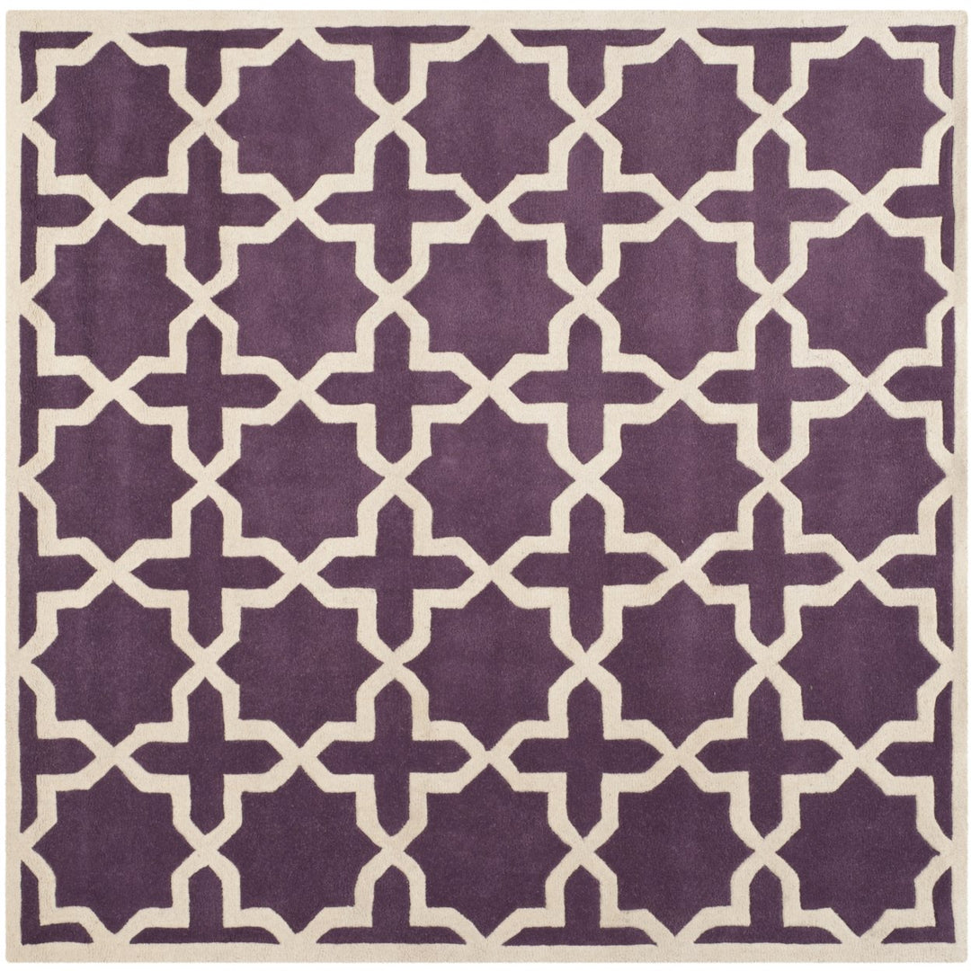 SAFAVIEH Chatham CHT732F Handmade Purple / Ivory Rug Image 1