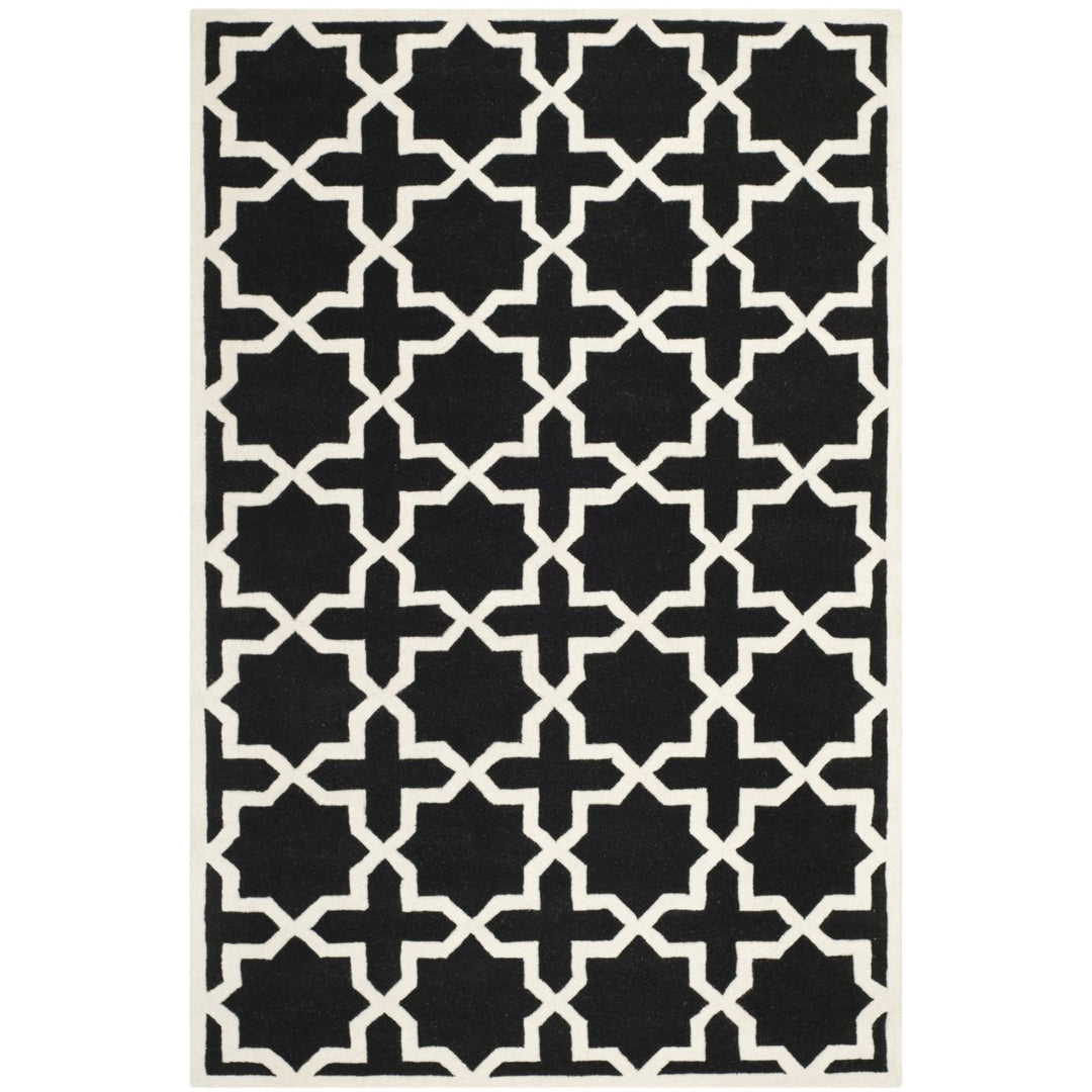 SAFAVIEH Chatham CHT732K Handmade Black / Ivory Rug Image 1