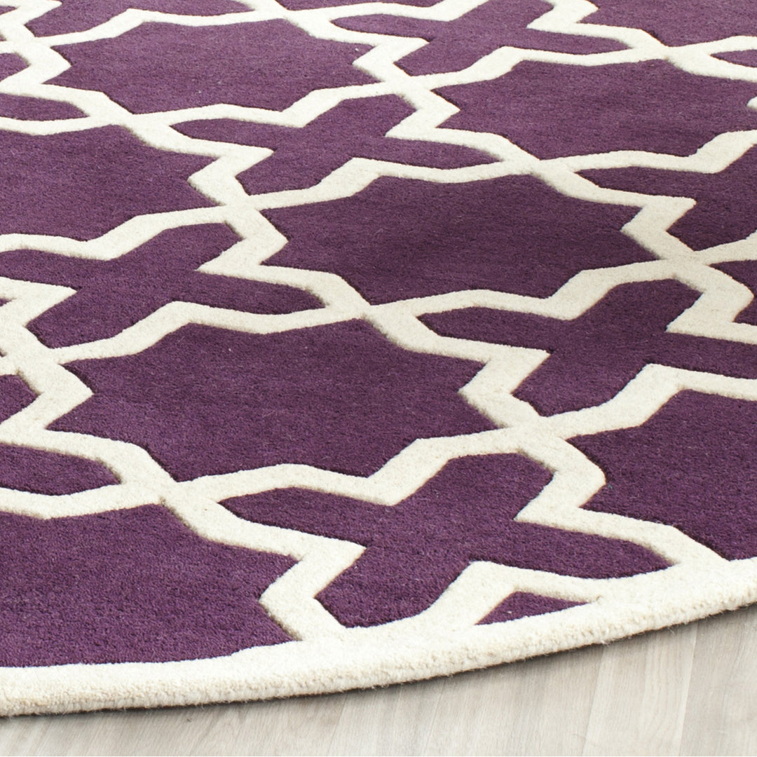 SAFAVIEH Chatham CHT732F Handmade Purple / Ivory Rug Image 7