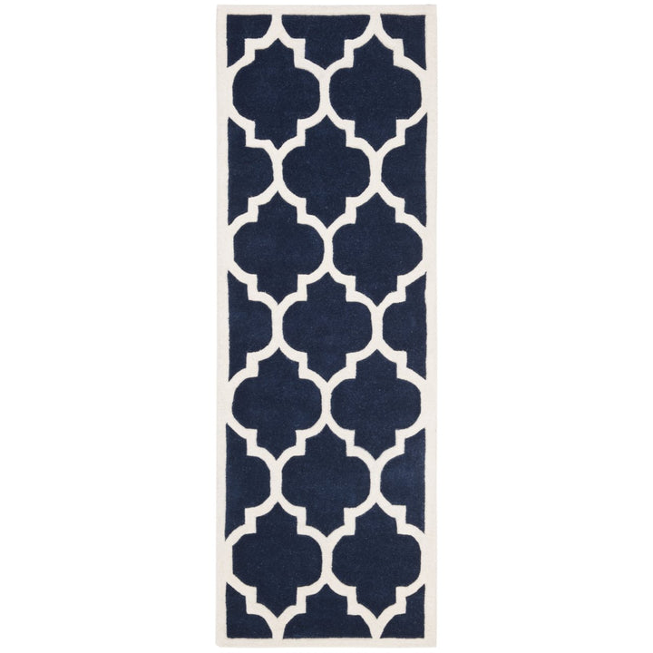 SAFAVIEH Chatham CHT733C Handmade Dark Blue / Ivory Rug Image 1