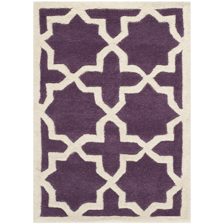 SAFAVIEH Chatham CHT732F Handmade Purple / Ivory Rug Image 8