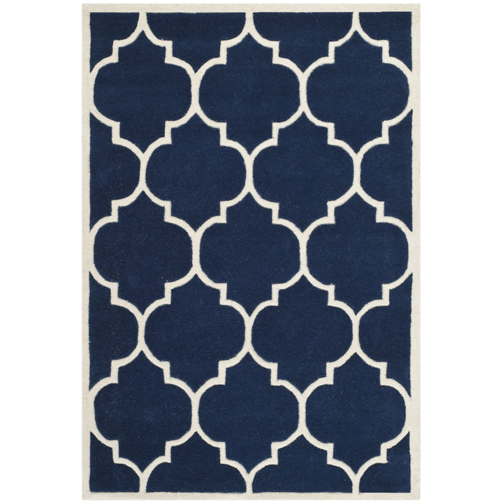 SAFAVIEH Chatham CHT733C Handmade Dark Blue / Ivory Rug Image 4