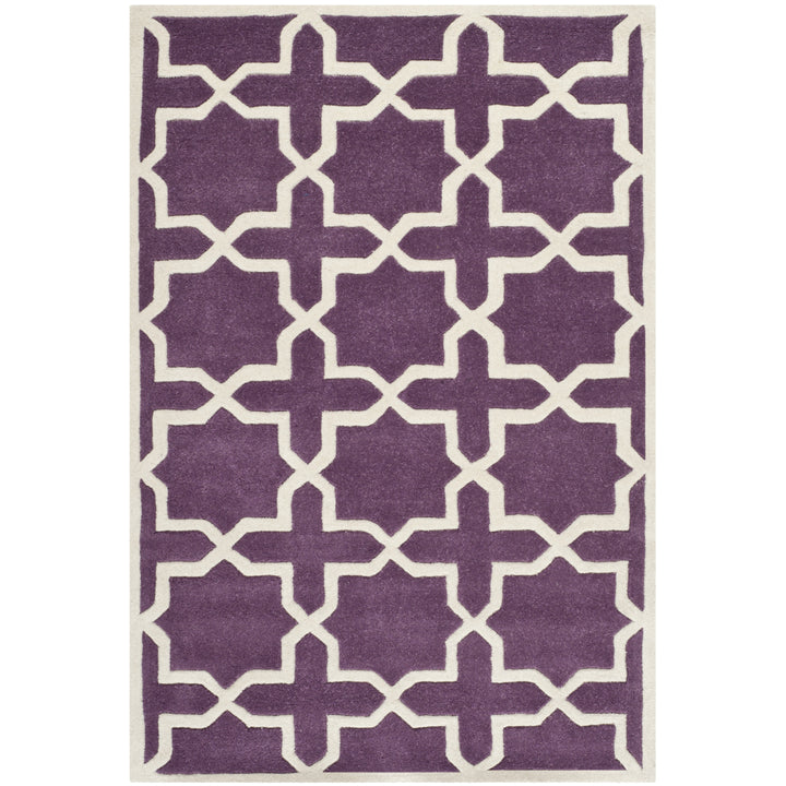 SAFAVIEH Chatham CHT732F Handmade Purple / Ivory Rug Image 9