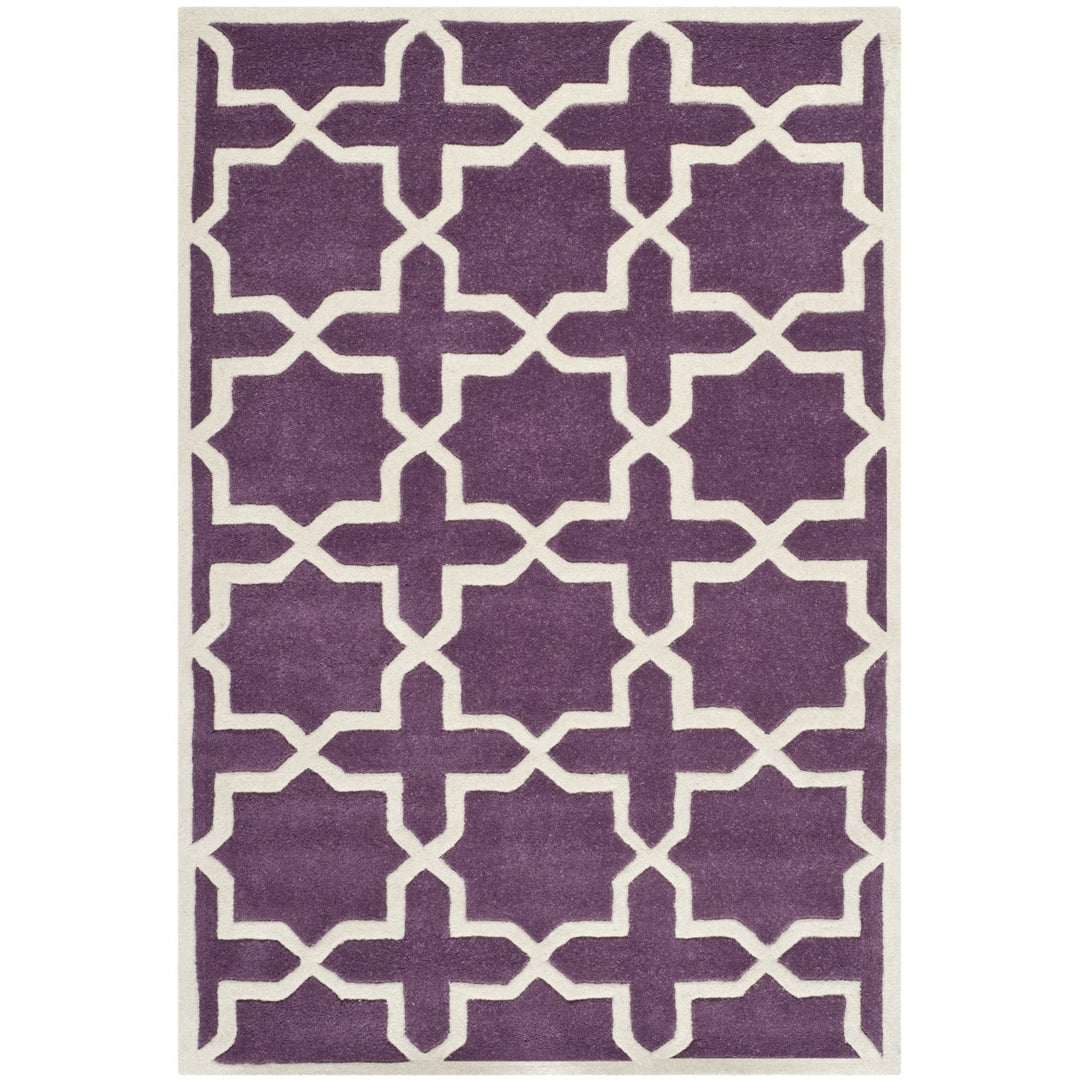 SAFAVIEH Chatham CHT732F Handmade Purple / Ivory Rug Image 1