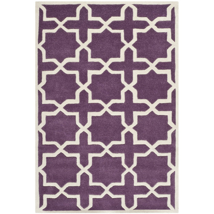 SAFAVIEH Chatham CHT732F Handmade Purple / Ivory Rug Image 1