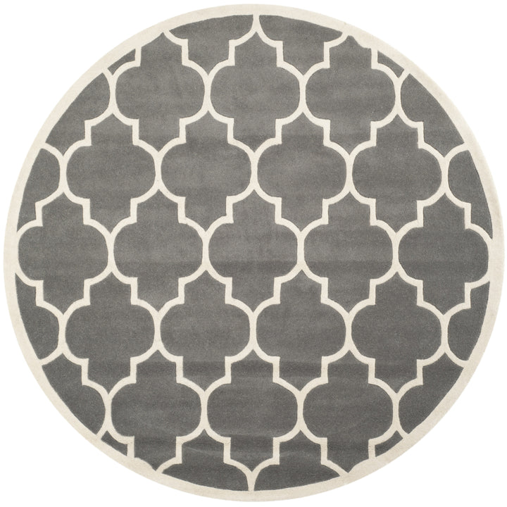 SAFAVIEH Chatham CHT733D Handmade Dark Grey / Ivory Rug Image 4