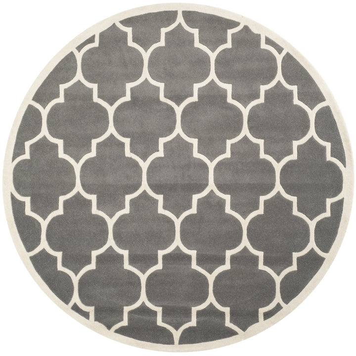 SAFAVIEH Chatham CHT733D Handmade Dark Grey / Ivory Rug Image 1