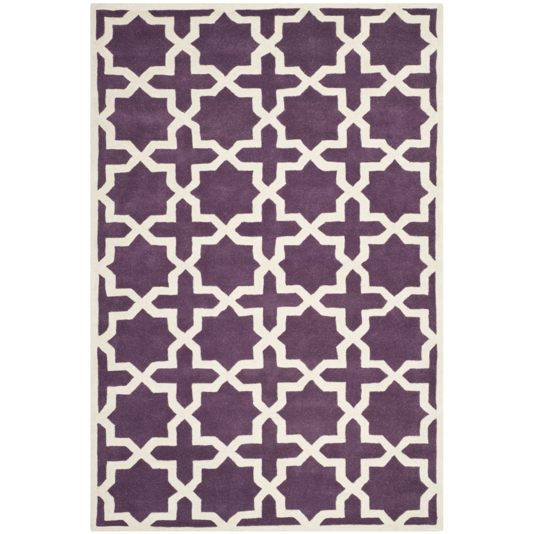 SAFAVIEH Chatham CHT732F Handmade Purple / Ivory Rug Image 10