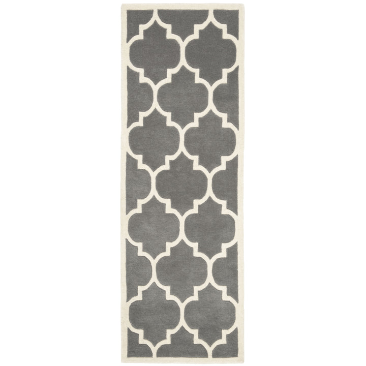 SAFAVIEH Chatham CHT733D Handmade Dark Grey / Ivory Rug Image 5