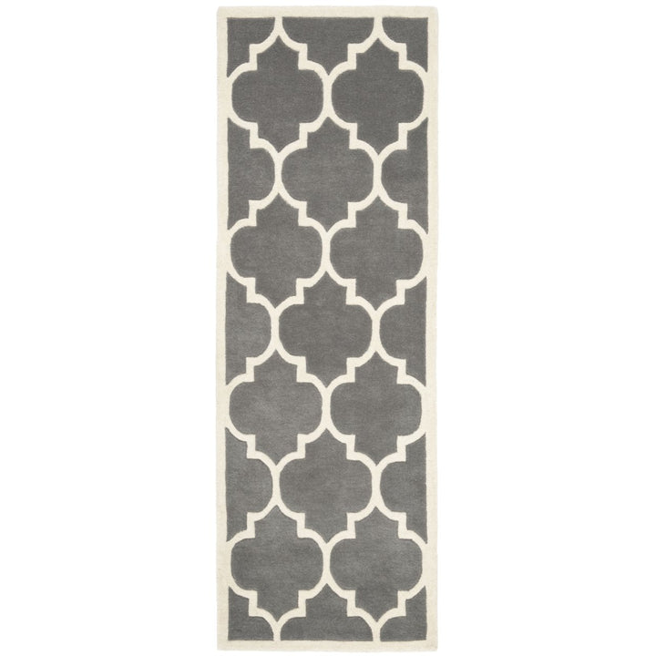 SAFAVIEH Chatham CHT733D Handmade Dark Grey / Ivory Rug Image 1