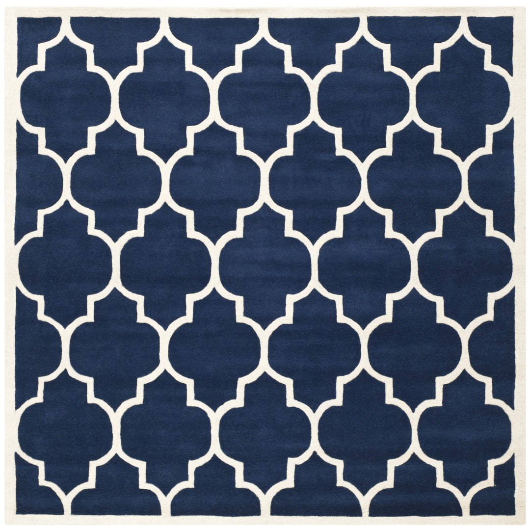 SAFAVIEH Chatham CHT733C Handmade Dark Blue / Ivory Rug Image 6