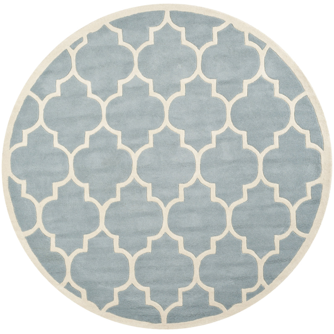 SAFAVIEH Chatham CHT733B Handmade Blue / Ivory Rug Image 4