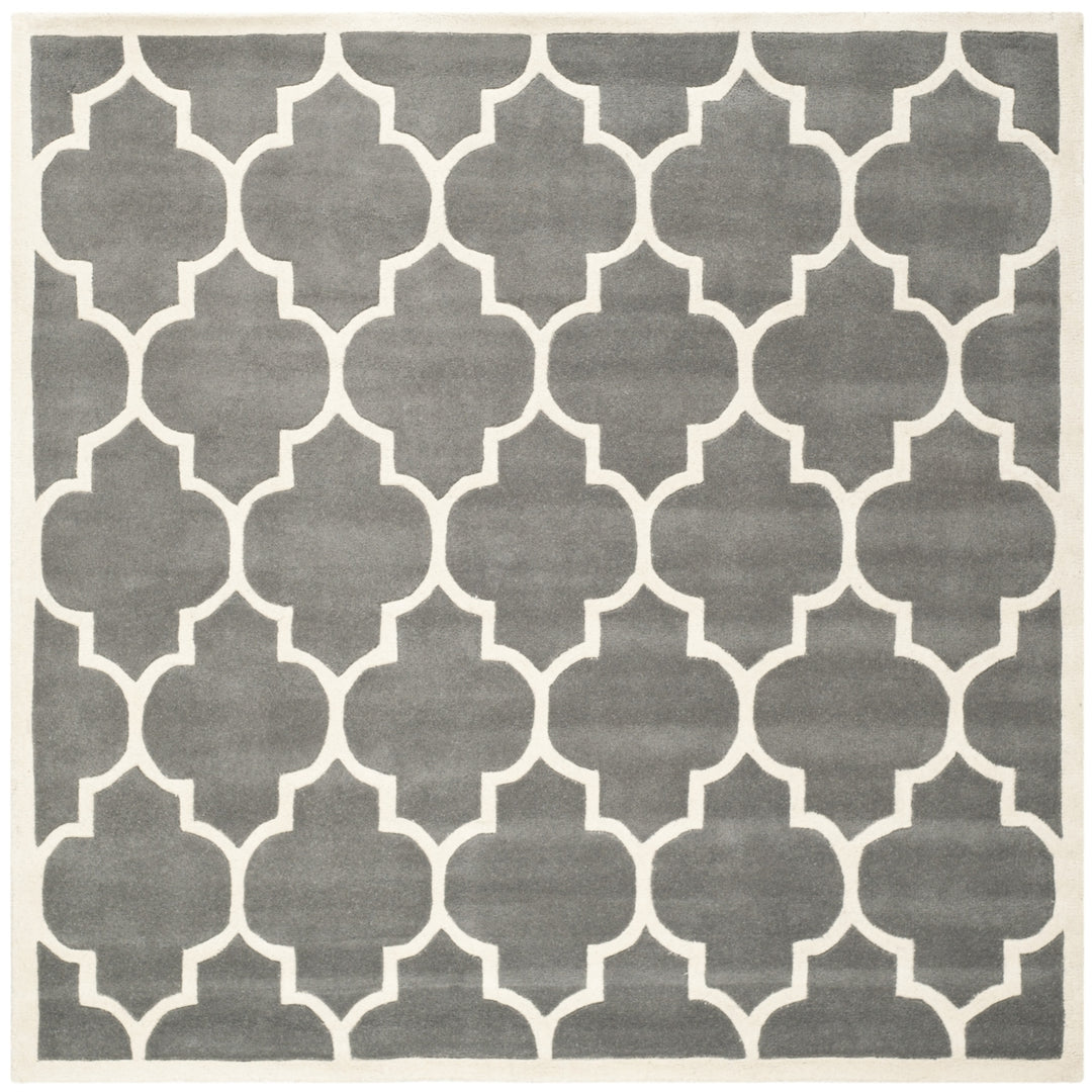 SAFAVIEH Chatham CHT733D Handmade Dark Grey / Ivory Rug Image 6