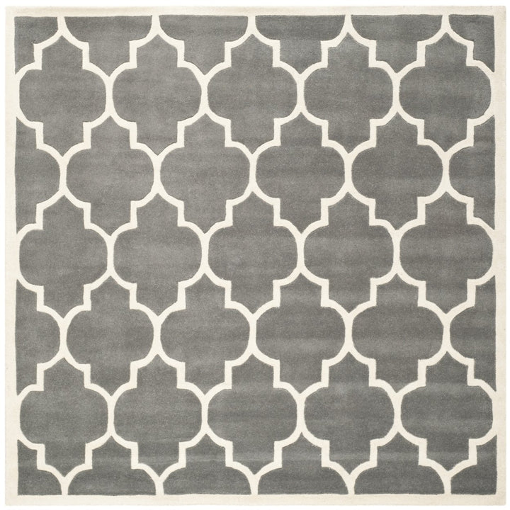 SAFAVIEH Chatham CHT733D Handmade Dark Grey / Ivory Rug Image 1