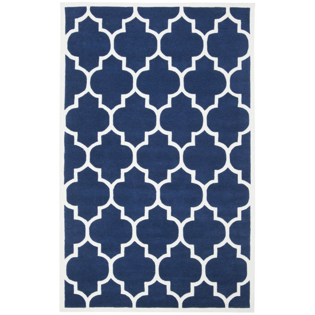 SAFAVIEH Chatham CHT733C Handmade Dark Blue / Ivory Rug Image 7