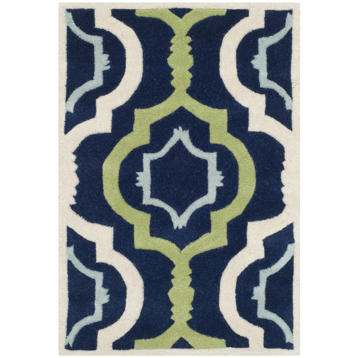 SAFAVIEH Chatham CHT747C Handmade Dark Blue / Multi Rug Image 1