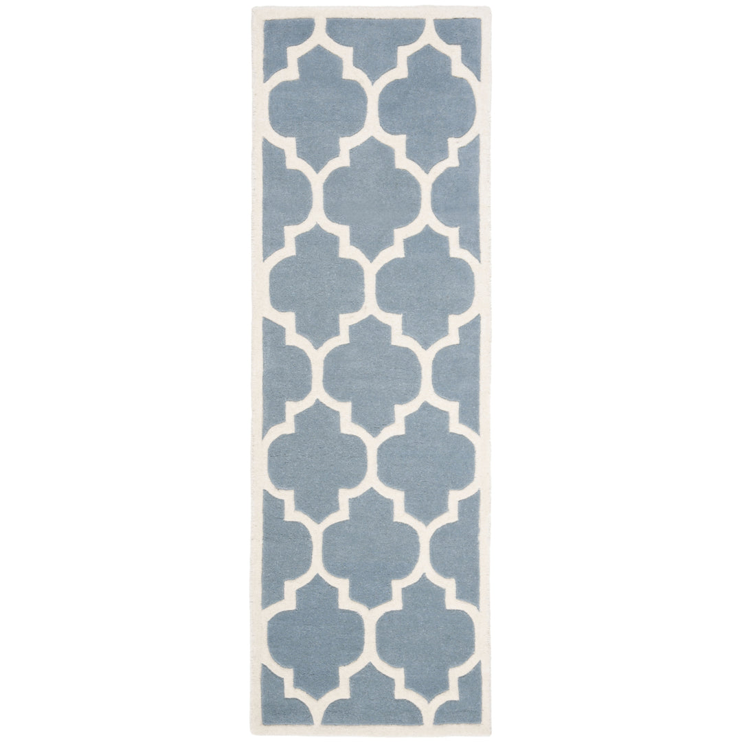 SAFAVIEH Chatham CHT733B Handmade Blue / Ivory Rug Image 5