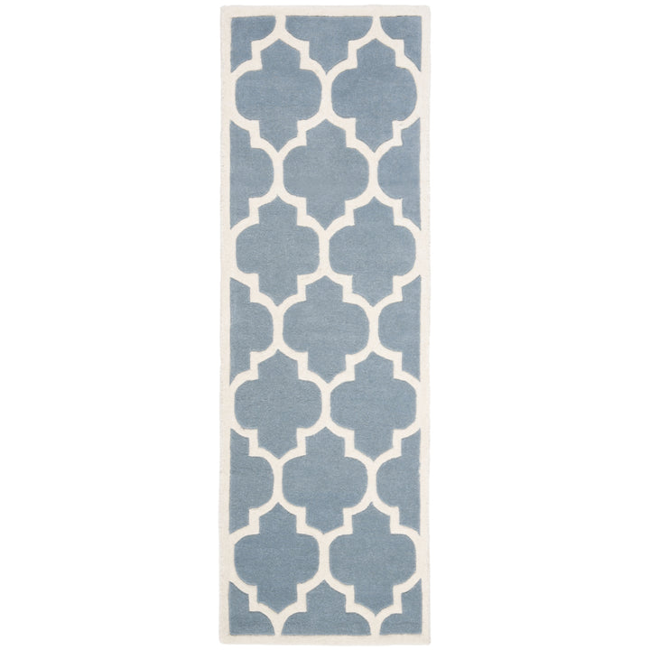 SAFAVIEH Chatham CHT733B Handmade Blue / Ivory Rug Image 5