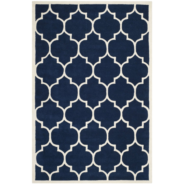 SAFAVIEH Chatham CHT733C Handmade Dark Blue / Ivory Rug Image 1