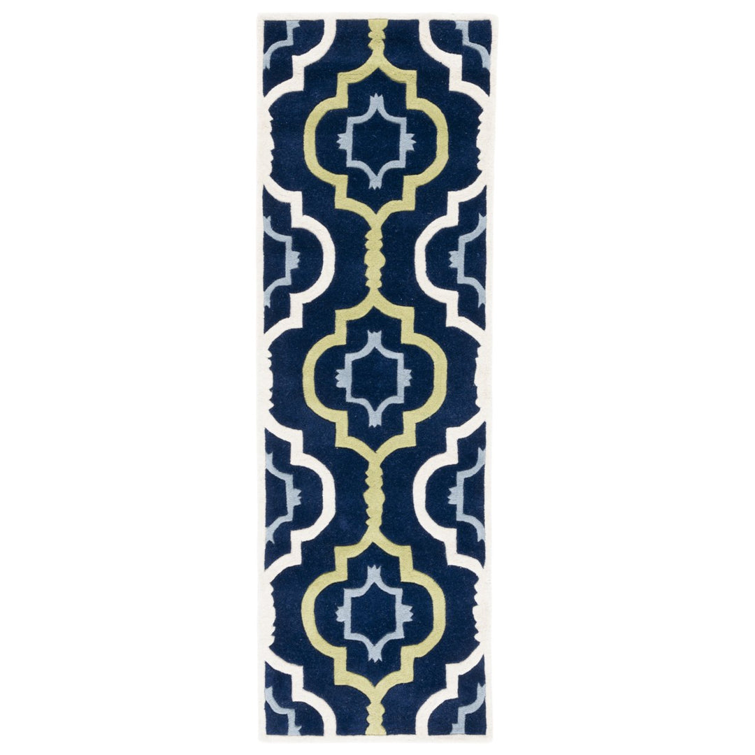 SAFAVIEH Chatham CHT747C Handmade Dark Blue / Multi Rug Image 3