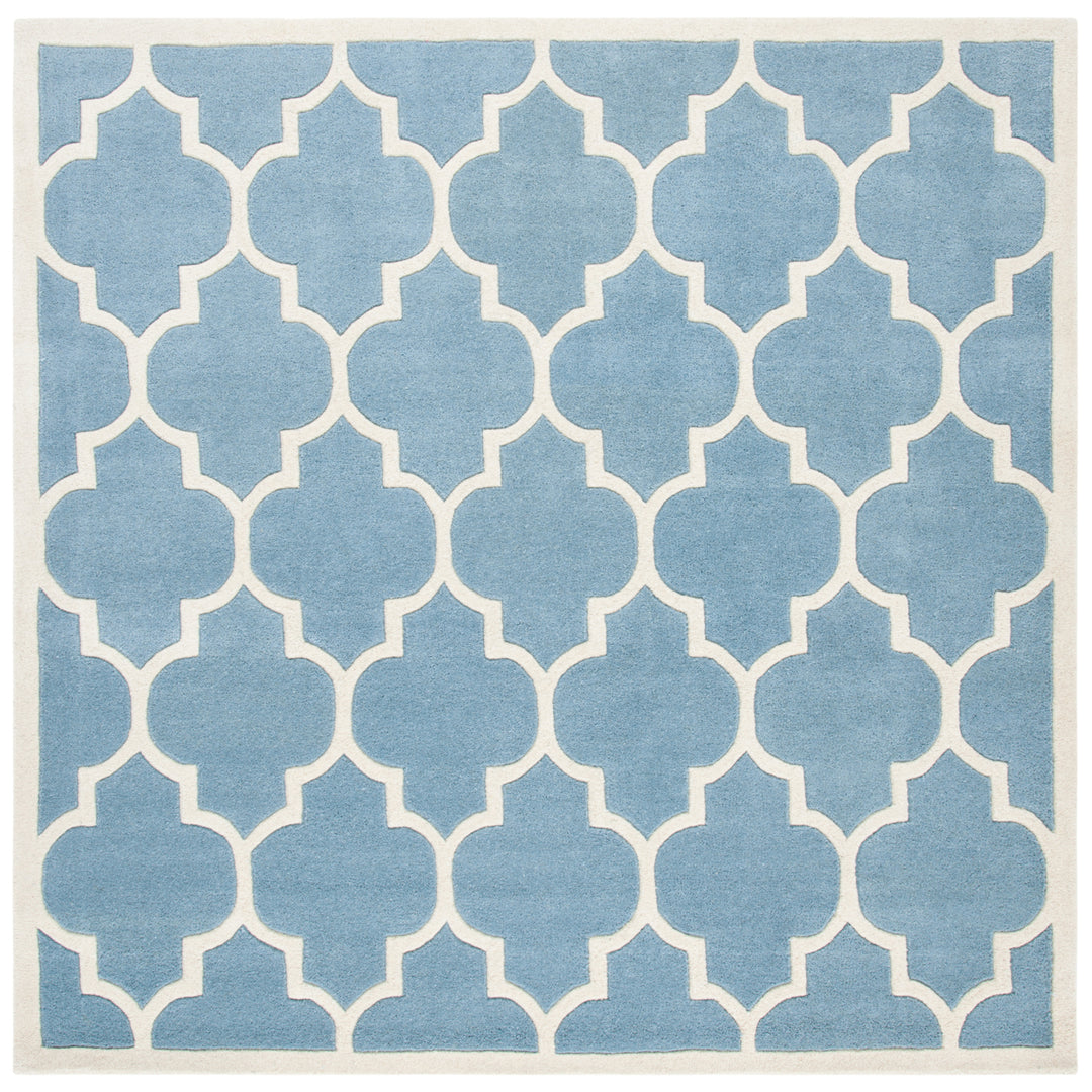 SAFAVIEH Chatham CHT733B Handmade Blue / Ivory Rug Image 6