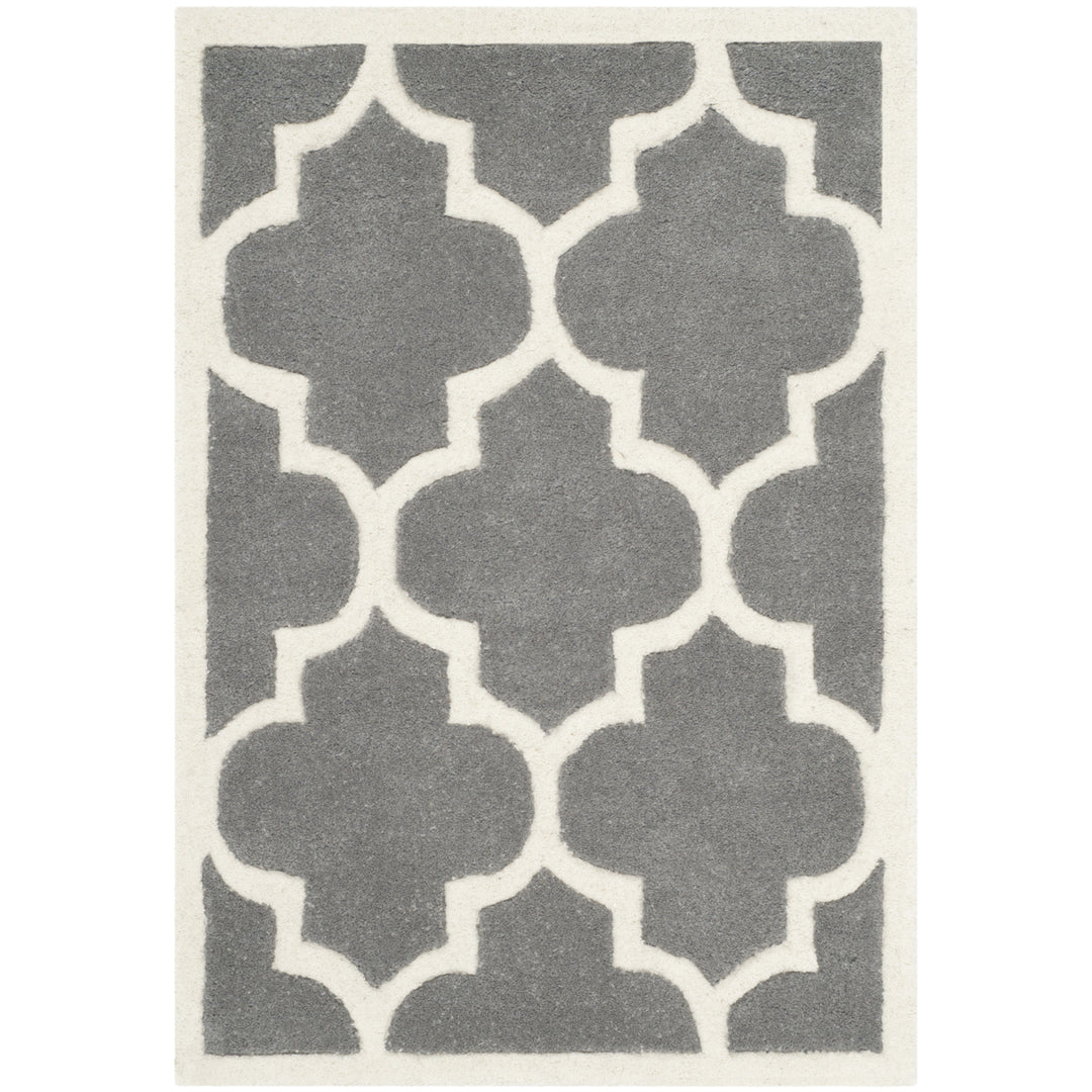 SAFAVIEH Chatham CHT733D Handmade Dark Grey / Ivory Rug Image 8