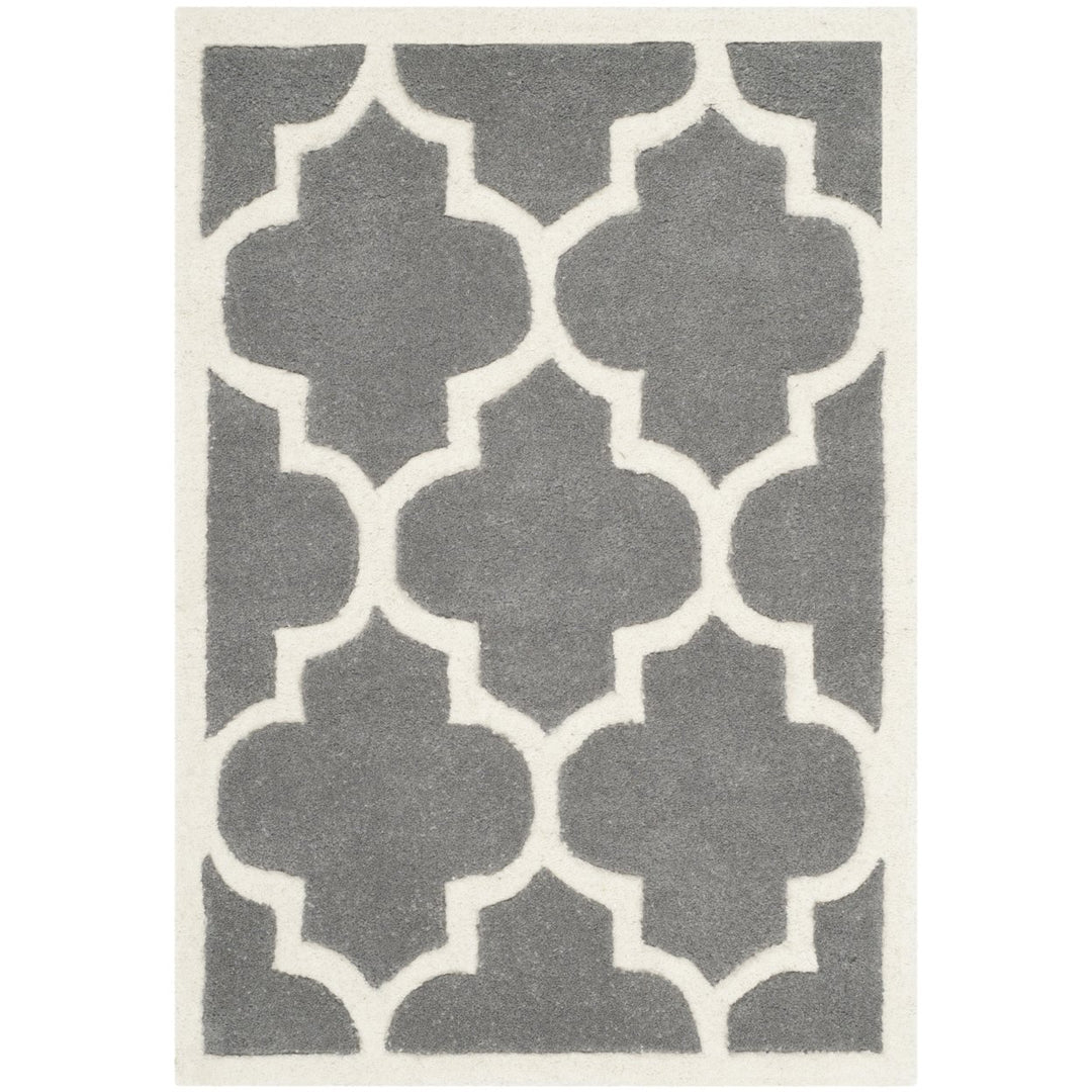 SAFAVIEH Chatham CHT733D Handmade Dark Grey / Ivory Rug Image 1