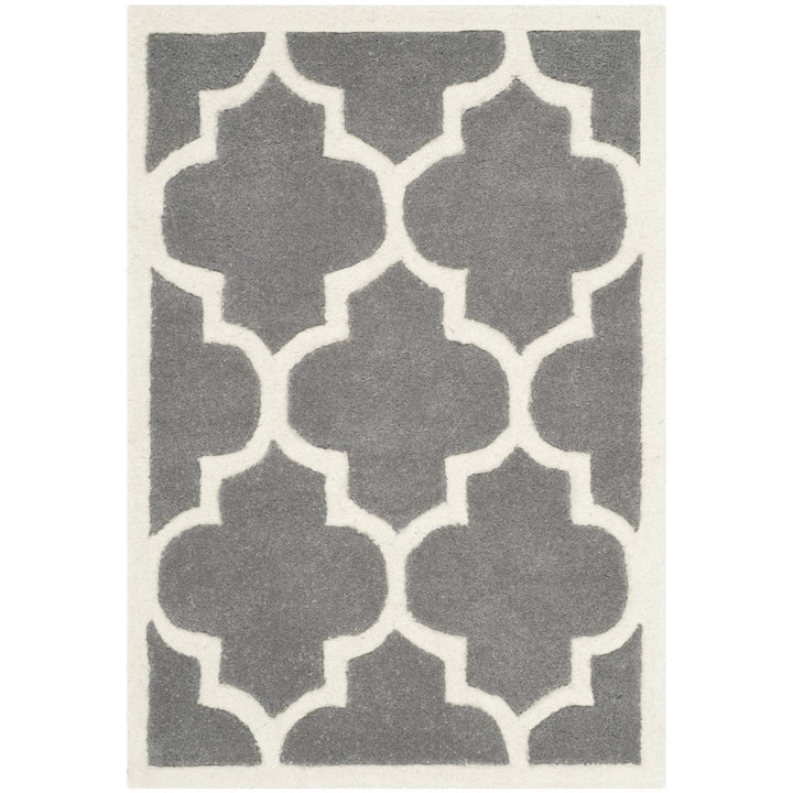 SAFAVIEH Chatham CHT733D Handmade Dark Grey / Ivory Rug Image 1