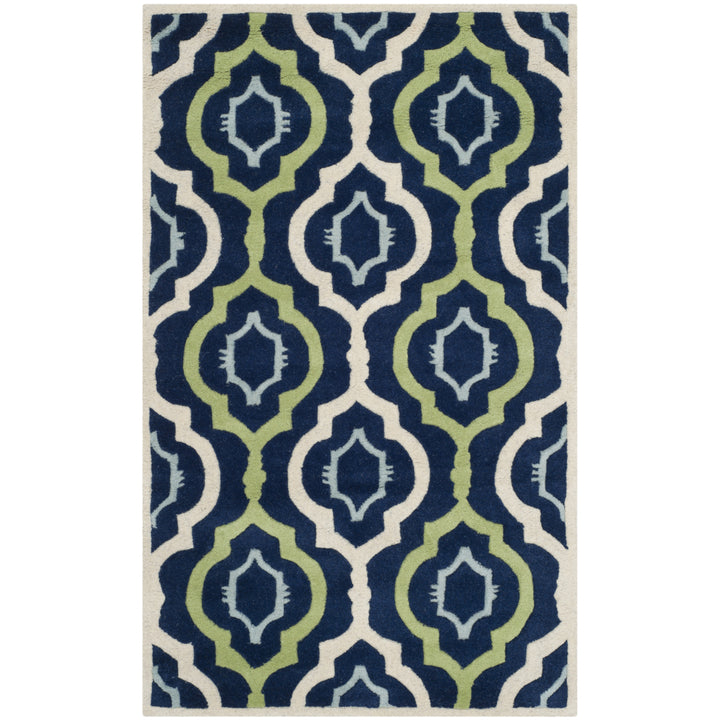 SAFAVIEH Chatham CHT747C Handmade Dark Blue / Multi Rug Image 4