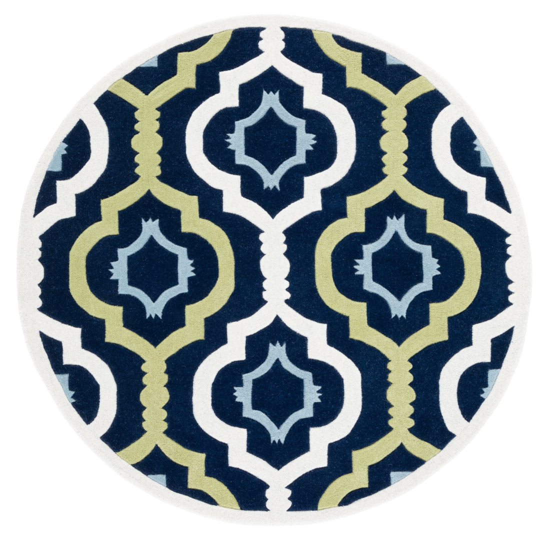 SAFAVIEH Chatham CHT747C Handmade Dark Blue / Multi Rug Image 5