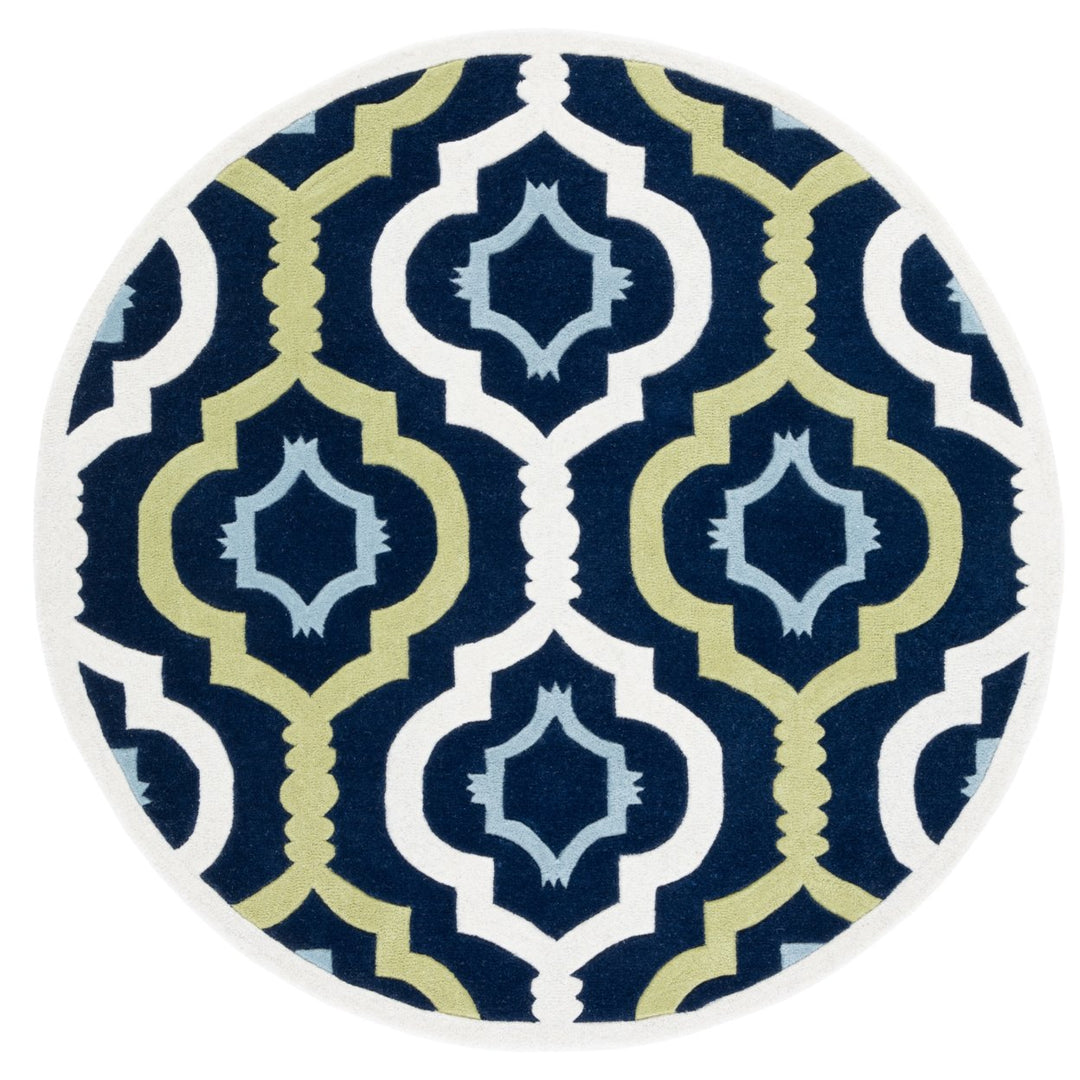 SAFAVIEH Chatham CHT747C Handmade Dark Blue / Multi Rug Image 1