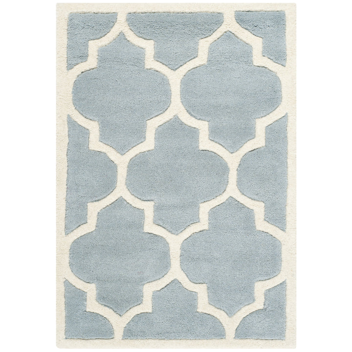 SAFAVIEH Chatham CHT733B Handmade Blue / Ivory Rug Image 8