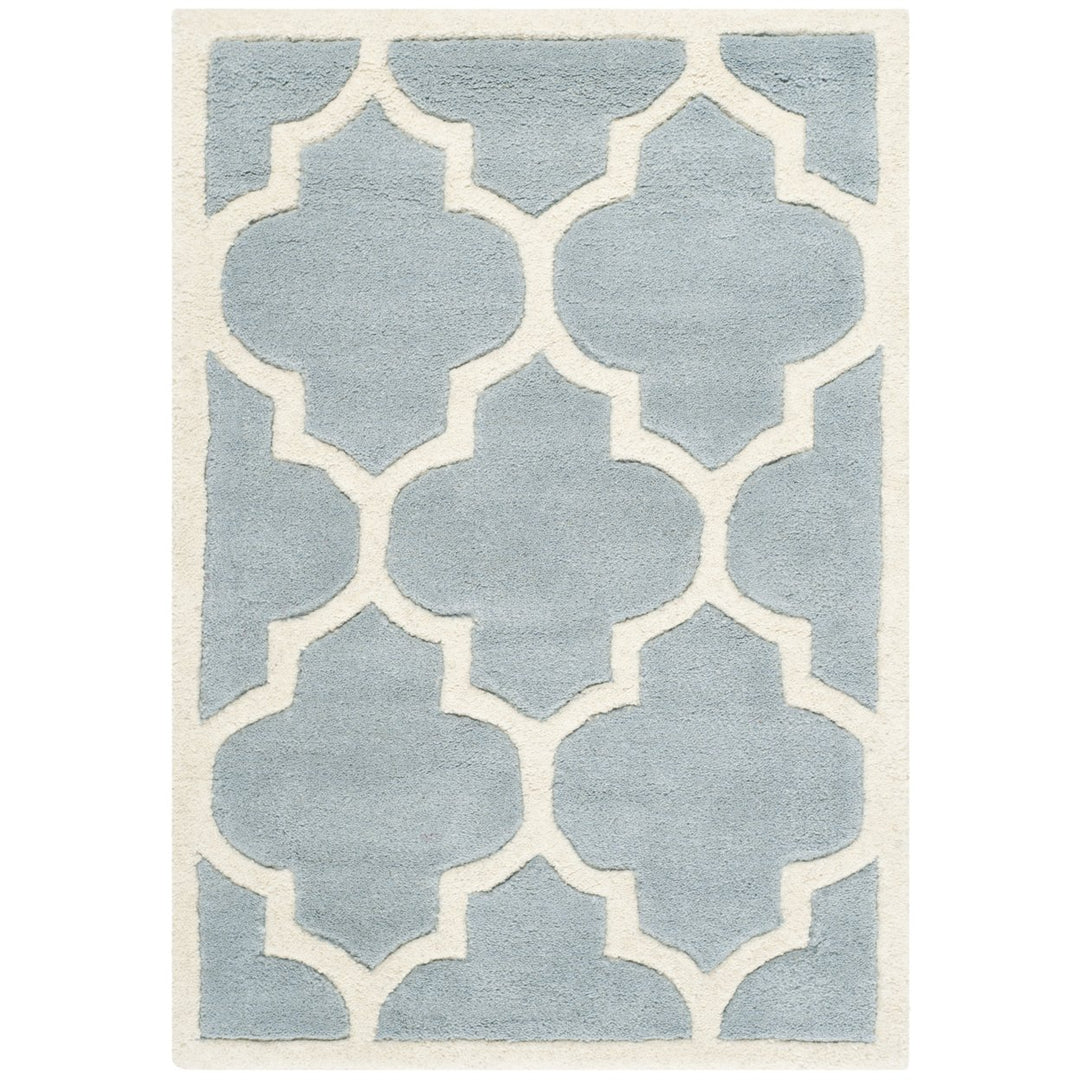 SAFAVIEH Chatham CHT733B Handmade Blue / Ivory Rug Image 1