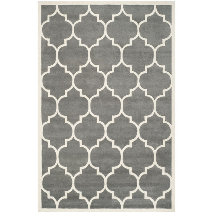 SAFAVIEH Chatham CHT733D Handmade Dark Grey / Ivory Rug Image 1