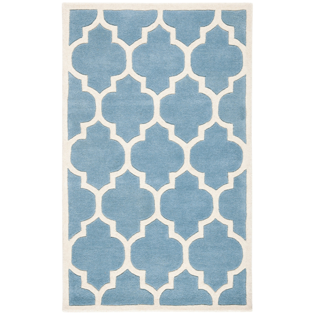 SAFAVIEH Chatham CHT733B Handmade Blue / Ivory Rug Image 9