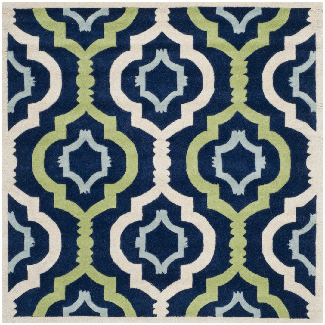 SAFAVIEH Chatham CHT747C Handmade Dark Blue / Multi Rug Image 6