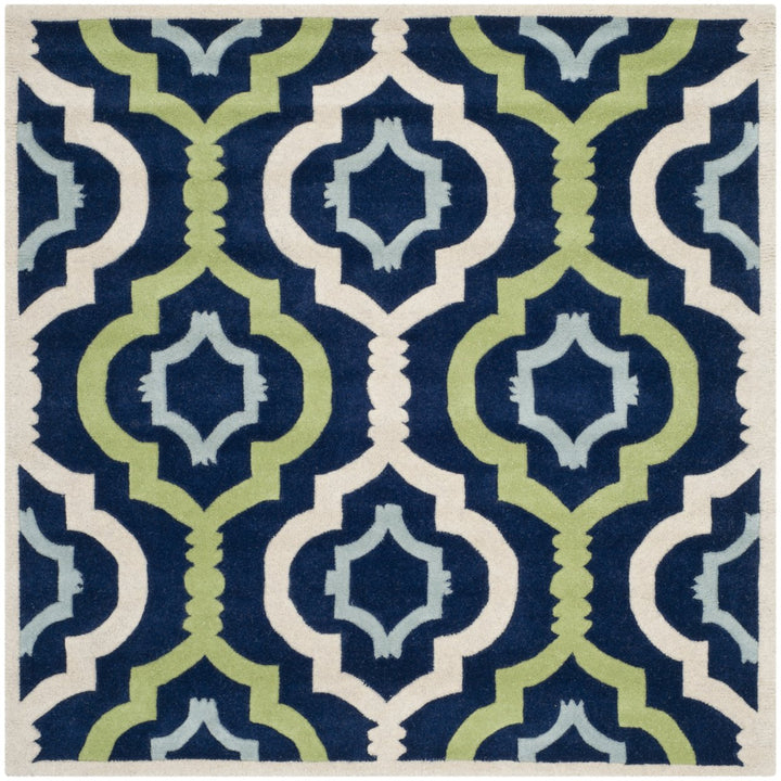 SAFAVIEH Chatham CHT747C Handmade Dark Blue / Multi Rug Image 6